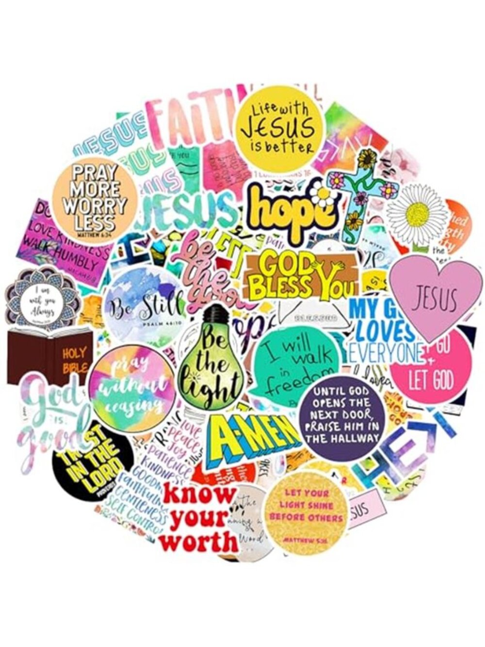 220Pcs Inspirational Christian Bible Verse Jesus Stickers, Christian Gifts